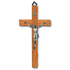 7in Carved Mahogany Wood Wall Crucifix