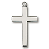 Sterling Silver 1in Latin Cross on 24in Steel Chain