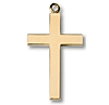 Gold Plated 1in Latin Cross on 24in Necklace
