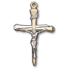 18kt Gold Plated 1 1/4in Spike Crucifix 24in Necklace