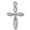 Sterling Silver 11/16in Concave Passion Cross 18in Necklace