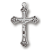 Sterling Silver 11/16in Budded Crucifix 18 inch Necklace