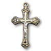 18kt Gold Plated 11/16in Budded Crucifix 18 inch Necklace