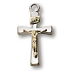 Sterling Silver 9/16in INRI Crucifix 18 inch Necklace