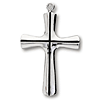 Sterling Silver 1in Striped Crusader Cross on 18in Necklace