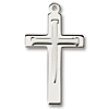 Sterling Silver 1 1/8in Nail Cross on 24in Necklace