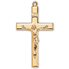 18kt Gold Plated 1 3/8in Latin Crucifix 24in Necklace