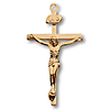 Gold-Plated Sterling Silver 1in INRI Crucifix on 18in Steel Chain