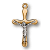 18kt Gold Plated 1/2in Freeform Crucifix 16 inch Necklace