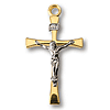 18kt Gold Plated 13/16in Crusader Crucifix 18 inch Necklace