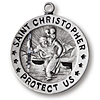 18 Inch Sterling Silver Saint Christopher Necklace 11/16in Medal