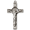 Sterling Silver 1 1/2in St. Benedict Crucifix 24in Necklace