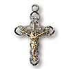 Sterling Silver 9/16in Filigree Crucifix 18 inch Necklace