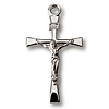 Sterling Silver 3/4in Crusader Crucifix 18in Necklace