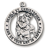 Sterling Silver Cut-Out Behold St. Christopher Necklace