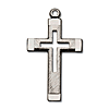 Sterling Silver 1in Latin Cut-Out Cross on 24in Necklace