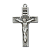 Sterling Silver 1 1/8in St. Benedict Crucifix & 24in Chain
