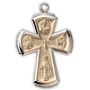 Gold-plated Sterling Silver 1 1/8in Four Way Cross 24in Necklace