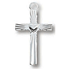 Sterling Silver 9/16in Budded Cross 18in Necklace