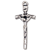 Sterling Silver 1 3/4in Naturalistic Crucifix on 24in Steel Chain
