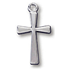 Sterling Silver 5/8in Crusader Cross 18in Necklace