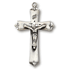 Sterling Silver 1in Budded Crucifix on 18in Chain