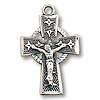Sterling Silver 3/4in Celtic Crucifix on 18in Necklace
