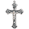 Sterling Silver 1 3/4in Budded Crucifix 24in Necklace