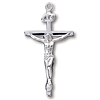Sterling Silver 1in INRI Crucifix and 18in Steel Chain