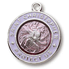 Sterling Silver Lavender St. Christopher Necklace