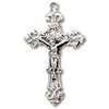 Sterling Silver 1 1/2in Filigree Crucifix with 24in Necklace