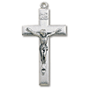 Sterling Silver Men's 1 5/8in Block Crucifix Necklace