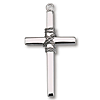 Sterling Silver 1 1/4in Chained Cross on 24in Necklace