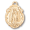 18kt Gold Plated 5/8in Our Lady of Guadalupe 18in Necklace