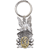 Pewter Saint Christopher with Angel Key Ring Two Pack
