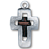 Pewter Cross with Copper Crosswire Necklace 18in