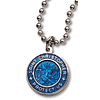 Silver-plated Electric Blue St. Christopher 18in Necklace Two Pack