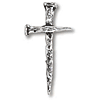 Pewter 1 1/16in Passion Nail Cross Tie Tac
