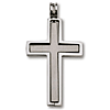 Stainless Steel 1 1/4in Sharing Cross 18in Necklace