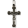 Stainless Steel 1 3/8in Framed Crucifix 18in Necklace