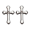 Stainless Steel 7/16in CZ Passion Cross Earrings
