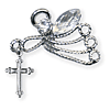 Pewter Crystal Stones Angel Lapel Pin Set of Two