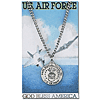 Pewter St. Michael Air Force Medal 24in Necklace on Holy Card