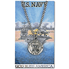 24in Pewter St. Michael Navy Necklace on Holy Card