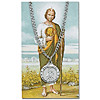 24in Saint Jude Pewter Medal Necklace on Holy Card