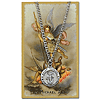 Saint Michael Pewter Medal 24in Necklace on Holy Card