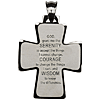 Stainless Steel 1 1/8in Serenity Prayer Cross Necklace with 24in Chain