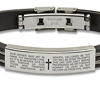 The Lord's Prayer Men's Stainless Steel Black Silicone Bracelet
