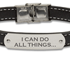 I Can Do All Things Men's Stainless Steel Leather Bracelet