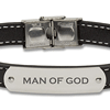 Man of God Men's Stainless Steel Leather Bracelet